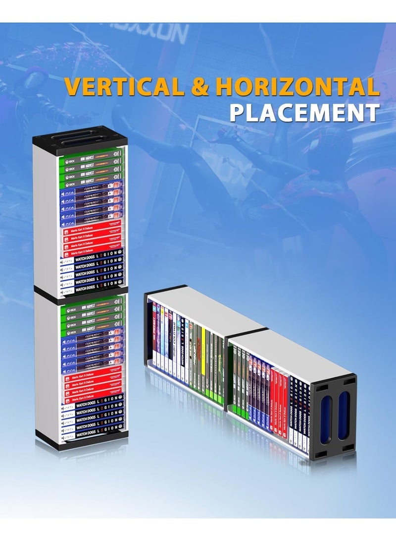 دوبي حامل تخزين ألعاب الفيديو، حامل أقراص ألعاب عالمي لأجهزة PS5/ PS4/ PS3/ Switch/ Xbox Series S & X/Xbox one Game، يتسع لـ 36 قرص ألعاب - Image 5