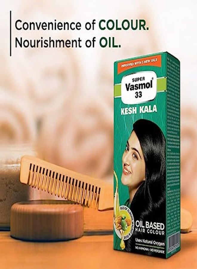 Vasmol Super 33 Kesh Kala 75Ml - Pack Of 4 I Black Colour I Oil Based Hair Colour I Improved With 3 New Oils I No Ammonia, No Peroxide - Image 4