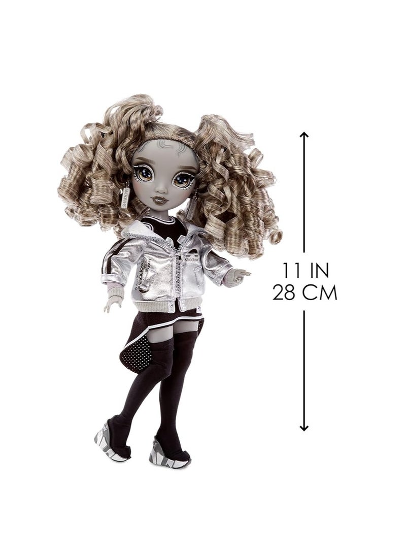 RAINBOW HIGH Shadow S1 Nicole Steel Grayscale | 11 inch Fashion Doll | 2 Titanium Designer Outfits to Mix & Match with Accessories | Material : Plastic - Image 4