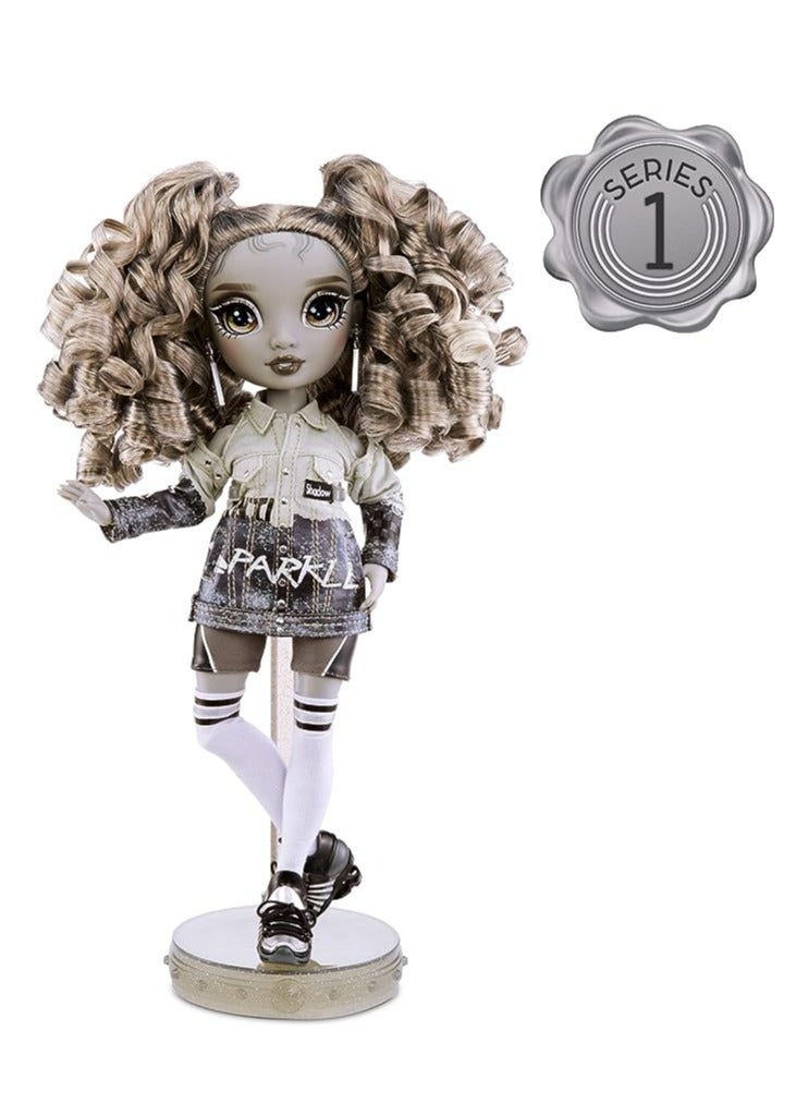 RAINBOW HIGH Shadow S1 Nicole Steel Grayscale | 11 inch Fashion Doll | 2 Titanium Designer Outfits to Mix & Match with Accessories | Material : Plastic - Image 3