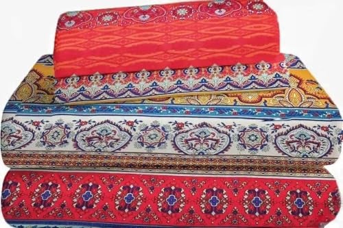 SDY 4PCS Boho Queen Sheet Set, Red Deep Pocket Queen Size Fitted Sheets Set, Hotel Quality Sheets, Luxury Hospital Bed Sheets, Microfiber Striped Soft Sheet Set, Bohemian Sheets Set（Queen, Colorful） - Image 1