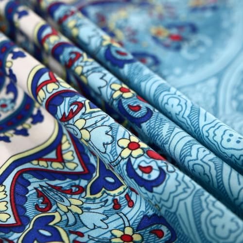 SDY 4PCS Boho Queen Sheet Set, Red Deep Pocket Queen Size Fitted Sheets Set, Hotel Quality Sheets, Luxury Hospital Bed Sheets, Microfiber Striped Soft Sheet Set, Bohemian Sheets Set（Queen, Colorful） - Image 2