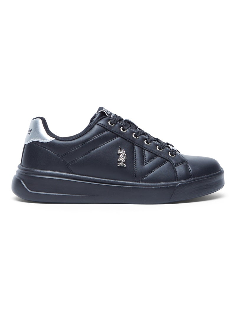 U.S. Polo Assn. Women's Full Black Low-Top Sneakers - Fashionable Lace-Up Style, Perfect for Everyday Casual Outfits  - Image 1