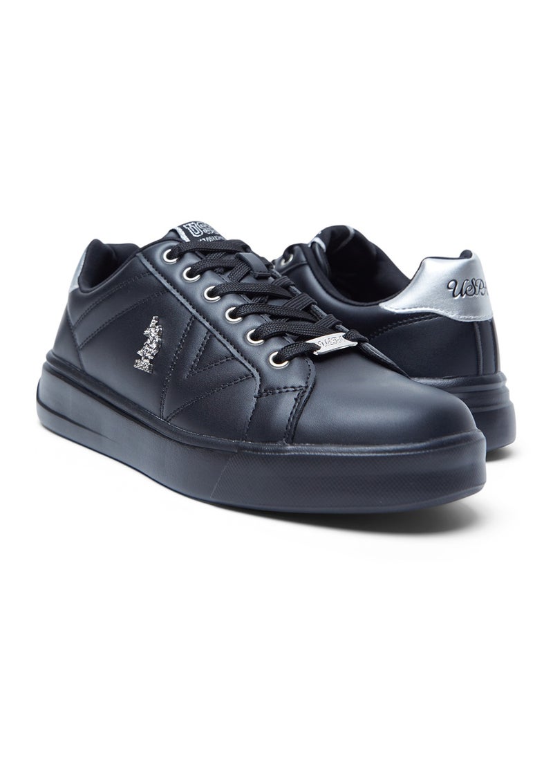 U.S. Polo Assn. Women's Full Black Low-Top Sneakers - Fashionable Lace-Up Style, Perfect for Everyday Casual Outfits  - Image 5