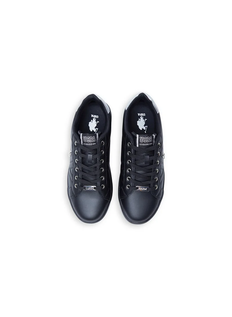 U.S. Polo Assn. Black Women's Full Black Low-Top Sneakers - Fashionable Lace-Up Style Shoes, Perfect for Everyday Casual Outfits for Women | Best Price UAE