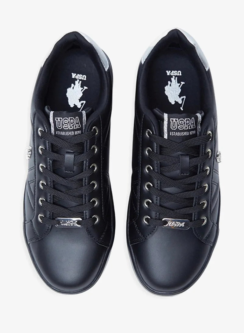 U.S. Polo Assn. Black Women's Full Black Low-Top Sneakers - Fashionable Lace-Up Style Shoes, Perfect for Everyday Casual Outfits for Women | Best Price UAE