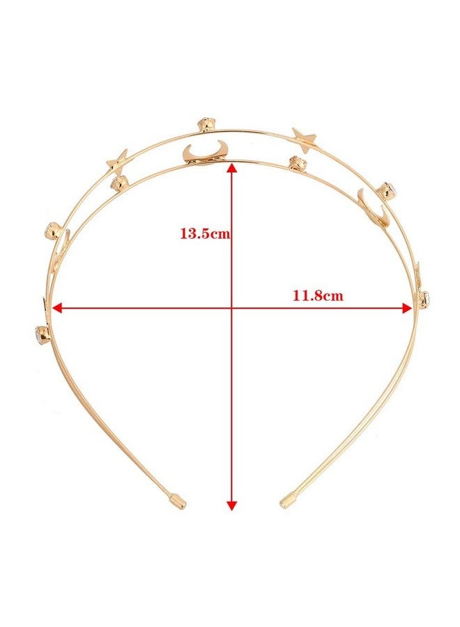El Regalo Double Layer Retro Star Moon Pearl Rhinestone Hairband/Headband for Kids/Girls & Women - Wedding Fashion Hair Accessories - Image 4