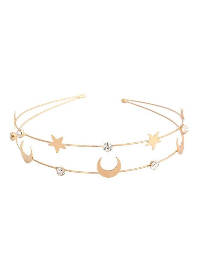 El Regalo Double Layer Retro Star Moon Pearl Rhinestone Hairband/Headband for Kids/Girls & Women - Wedding Fashion Hair Accessories - Image 2