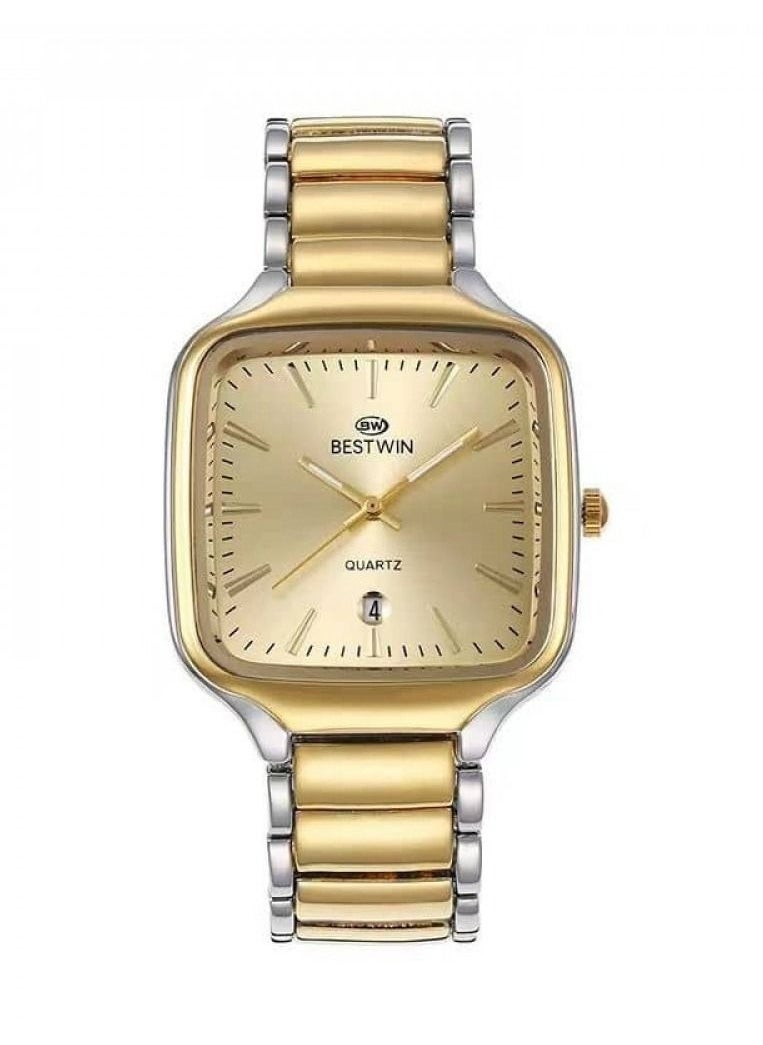 Bestwin Men's watch with classic square gold and silver dial design  - Image 1