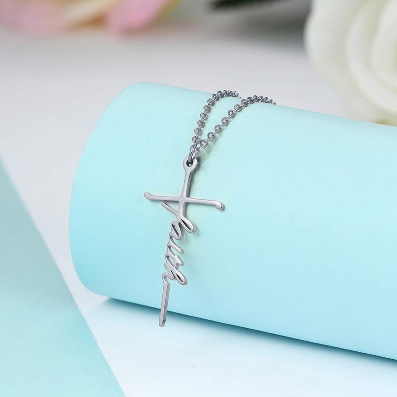 Lcherry Faith Cross Pendant Necklace for Women Religious Christian Jewelry Mother's Day Gifts for Women - Image 4