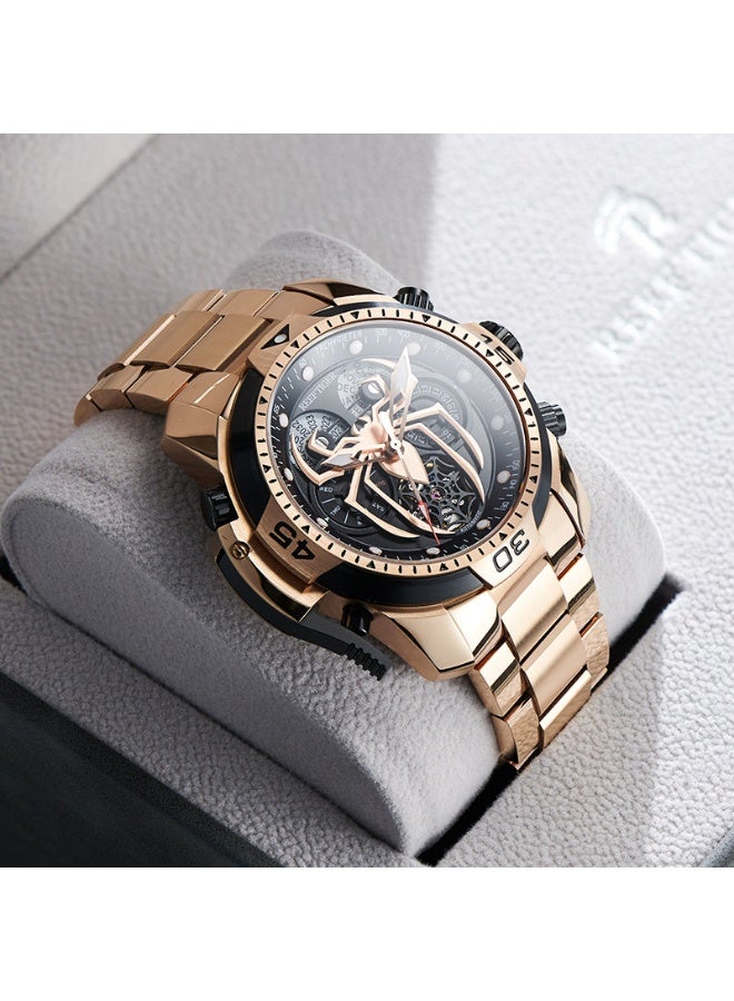 REEF TIGER high-end brand watch, fully automatic mechanical men's watch, fashionable waterproof night light large dial watch - Image 1