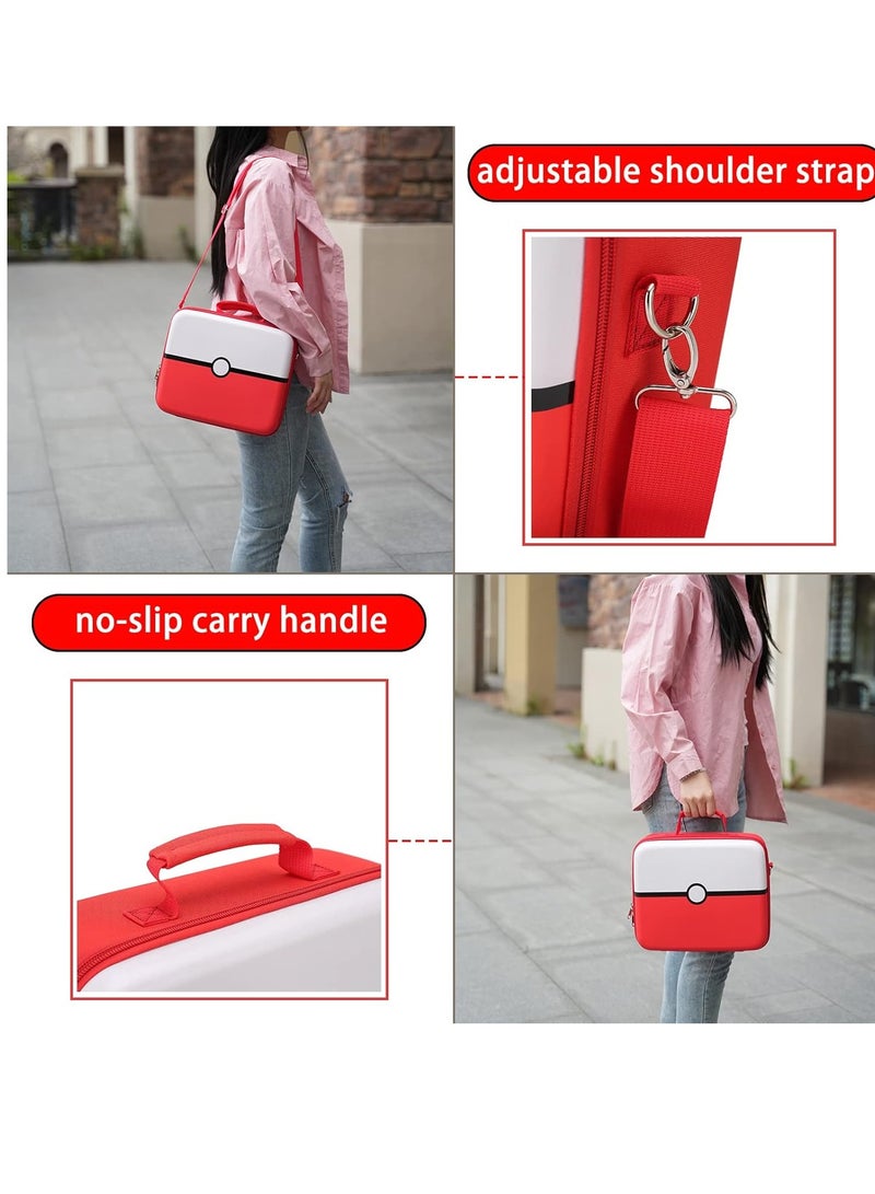 Red  White Hard Shell Carrying Case For Nintendo Switch/Switch OLED, Large Deluxe Waterproof Travel Bag Fits Switch Console  Full Set Accessories, with Removable Shoulder Strap  21 game slot. - Image 4
