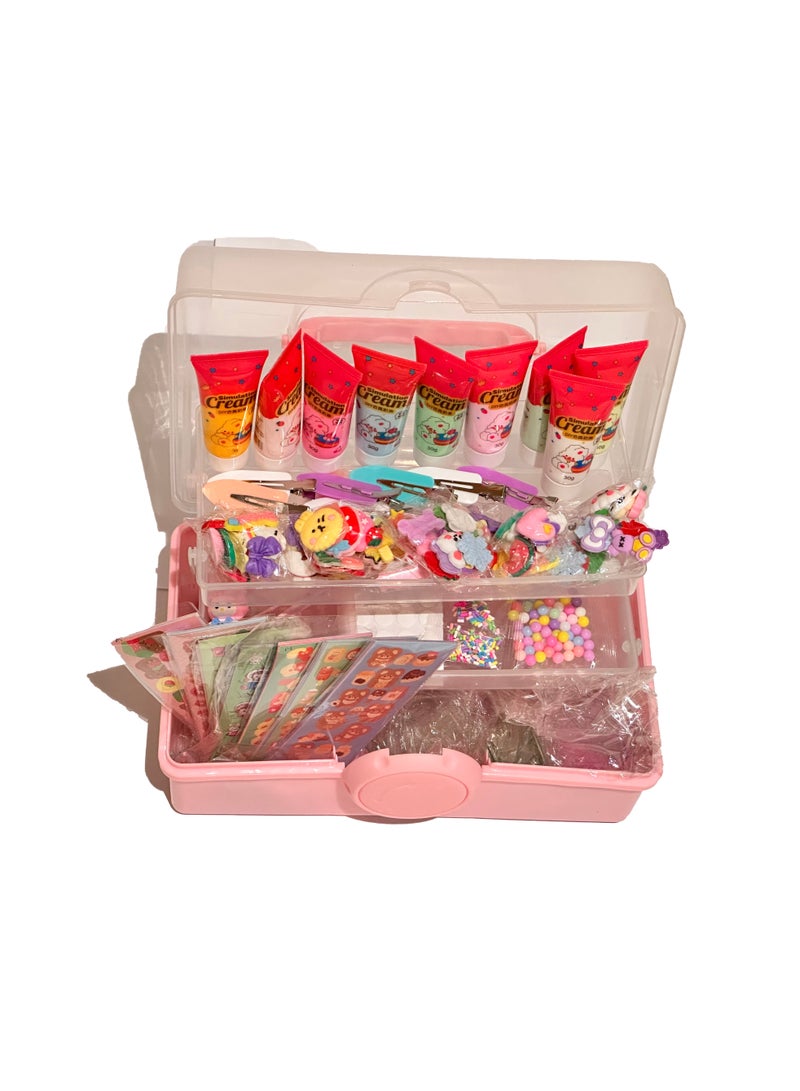 dreamons link 931 pcs Sticker and hairpin art Set with Storage Box, Cartoon Girl Decorative Stickers, Bottle Sticker Pack for Teen Girls, Sticker Pack for Notebook, DIY Crafts - Image 4