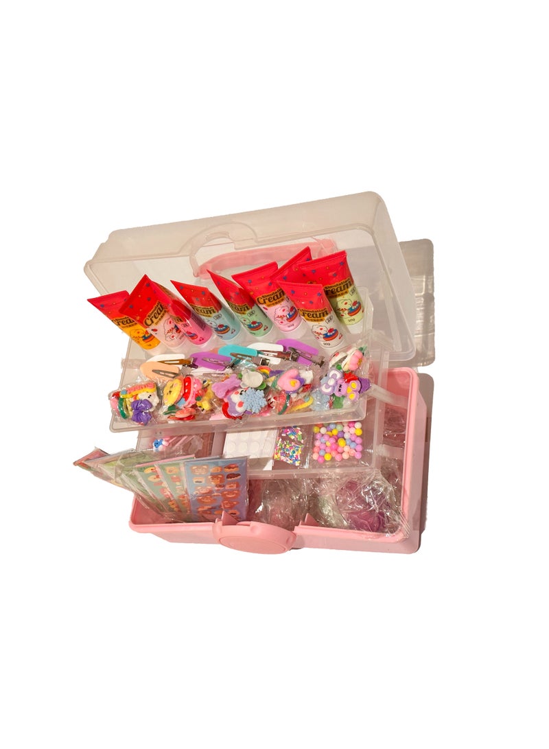 dreamons link 931 pcs Sticker and hairpin art Set with Storage Box, Cartoon Girl Decorative Stickers, Bottle Sticker Pack for Teen Girls, Sticker Pack for Notebook, DIY Crafts - Image 3