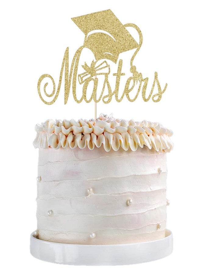 Qertesl Masters Cake Topper, 2026 graduation cake topper, Congrats Grad Cake Decorations ，Masters Graduation Party Decorations Supplies. (gold) - Image 1