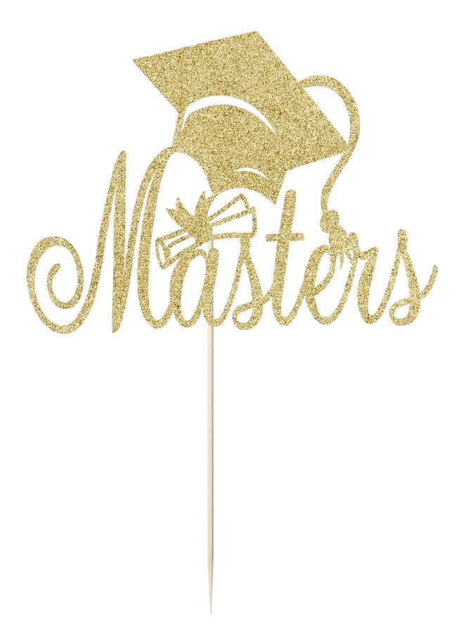 Qertesl Masters Cake Topper, 2026 graduation cake topper, Congrats Grad Cake Decorations ，Masters Graduation Party Decorations Supplies. (gold) - Image 3