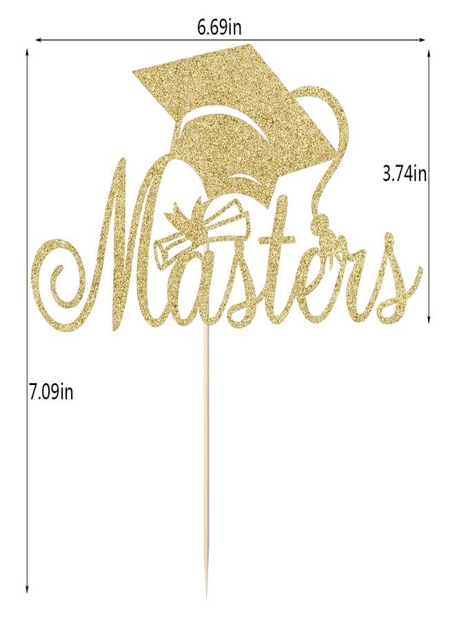 Qertesl Masters Cake Topper, 2026 graduation cake topper, Congrats Grad Cake Decorations ，Masters Graduation Party Decorations Supplies. (gold) - Image 4