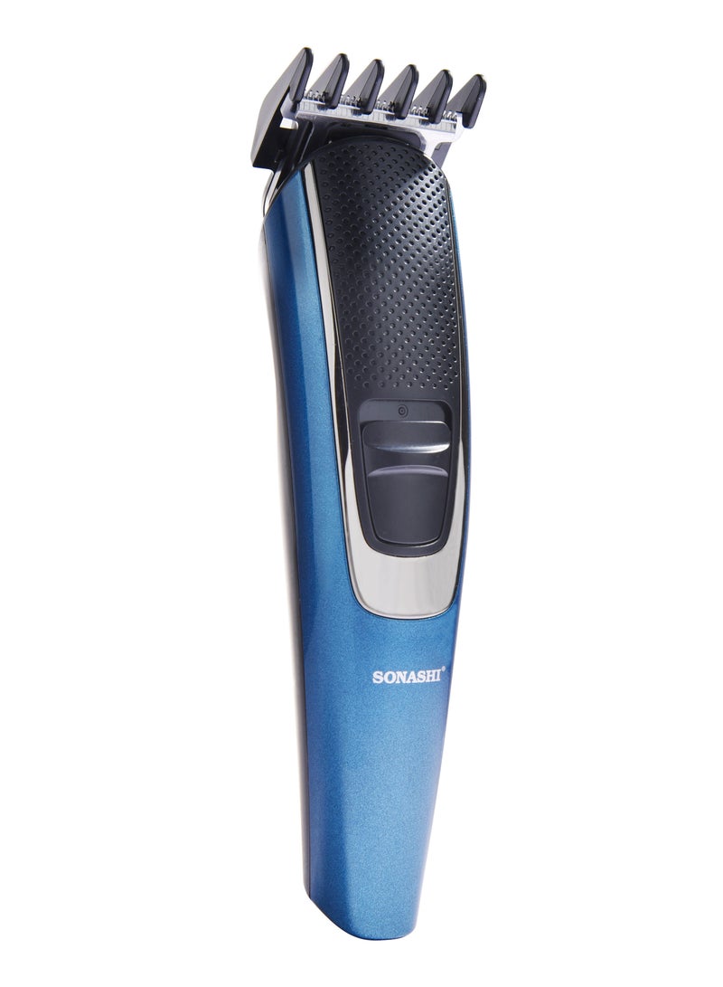 SONASHI 9in1 Rechargeable Hair Clipper Set With Stainless Steel Blade Hair Trimmer Nose Trimmer Shaver Micro Trimmer With Cordless Function Cordless Hair Clipper With Continuous Working Time 60 Mins  SHC-1042N Blue - Image 2