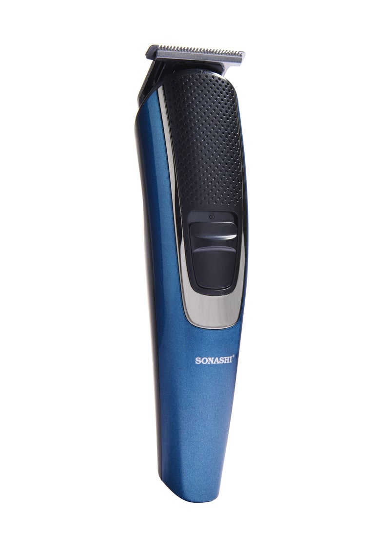 SONASHI 9in1 Rechargeable Hair Clipper Set With Stainless Steel Blade Hair Trimmer Nose Trimmer Shaver Micro Trimmer With Cordless Function Cordless Hair Clipper With Continuous Working Time 60 Mins  SHC-1042N Blue - Image 3