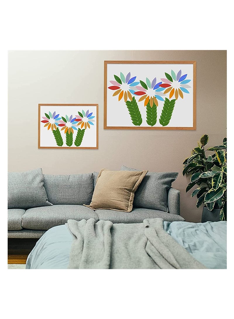 SYOSI Glass Mosaic Tiles, 100 Pieces Mixed Color Petal Mosaic Glass Pieces Tiles, Hand-Cut Stained Flower Leaves Tiles Glass Pieces for DIY Crafts, Plates, Picture Frames, Crafts Home Decoration Walls - Image 4