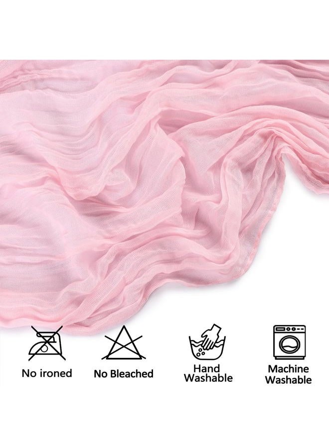 CKIKU 6 Pack 10FT Pink Cheesecloth Table Runner 35x120 Inch Gauze Rustic Boho Table Runner Cheese Cloth for Wedding Decor Birthday Party Bridal Baby Shower Summer Table Centerpiece Decoration - Image 3