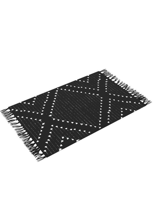 LIVEBOX Boho Bathroom Rug 2' x 3' Washable Black Rug Small Moroccan Throw Rug for Bath,Cotton Woven Area Rug Carpet with Tassel for Entryway Kitchen Sink Front Door - Image 4