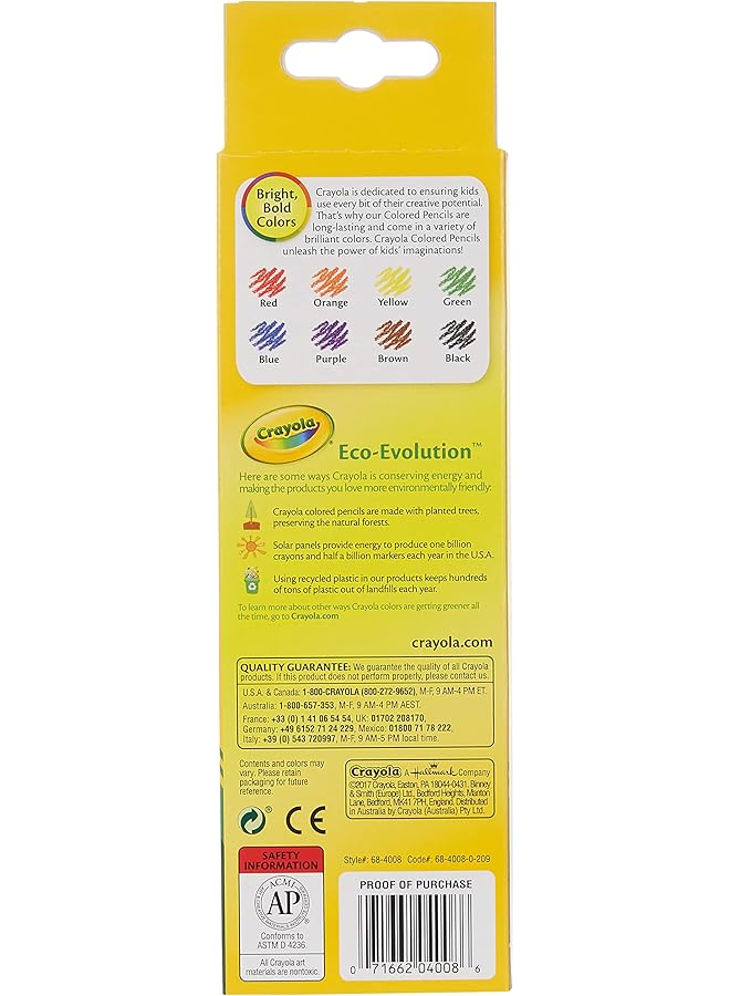 Crayola Colored Pencils Pre Sharpened Wooden Colored Pencils Art Supplies For Drawing Sketching Painting And Coloring Long Rod 8Pcs - Image 2