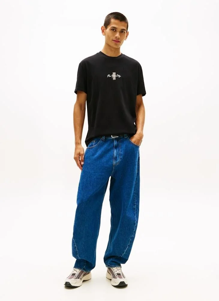 TOMMY JEANS  Signature Logo Embroidery Crew Neck T-Shirt for Men | Best Price UAE