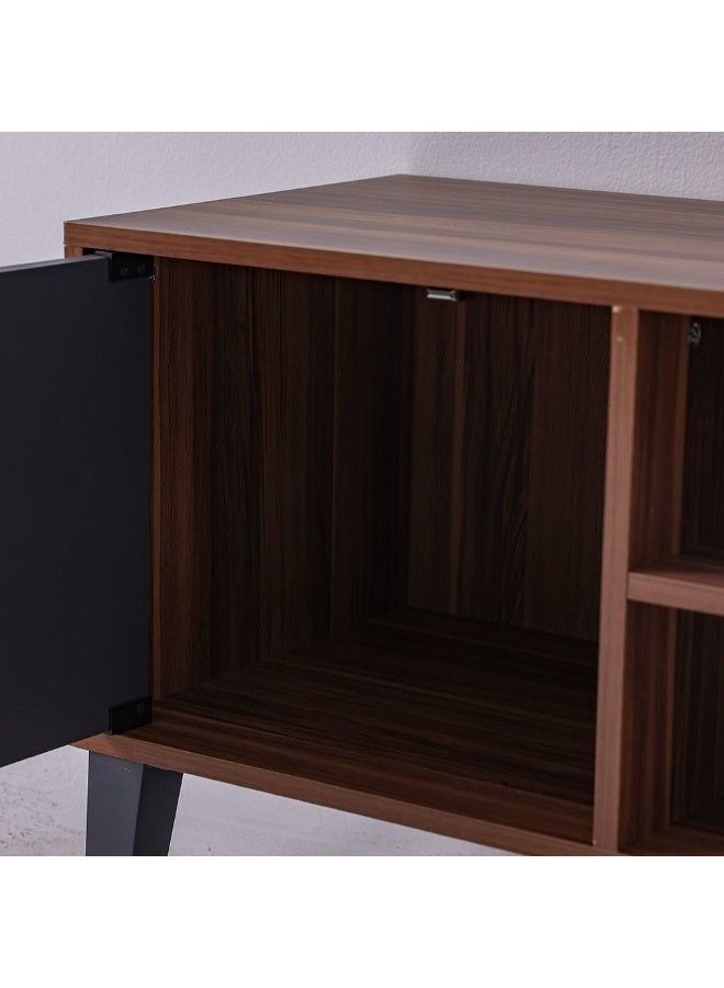 DANUBE HOME Elio TV Cabinet For Up To 32 Inches TV Entertainment Modern Design Wall Unit Furniture Wooden TV Stand For Living Room Bedroom TV Rack L120xW40xH49 cm Cherry/Dark Grey - Image 5