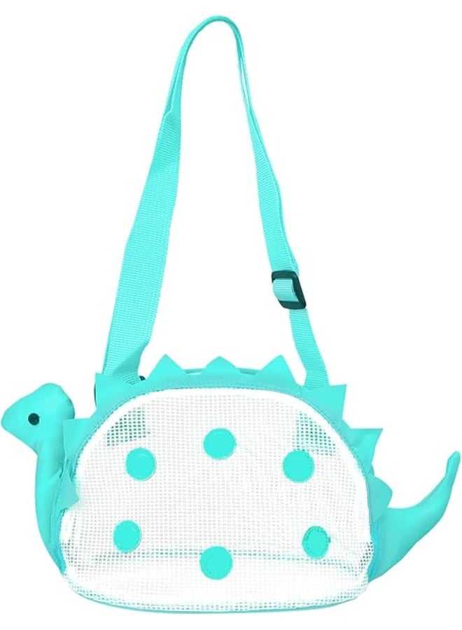 Baytion Mesh Beach Bag for Kids Multifuction Crossbody Bag for Outdoor School Beach Toy Mesh Beach Bag Kids blue - Image 1