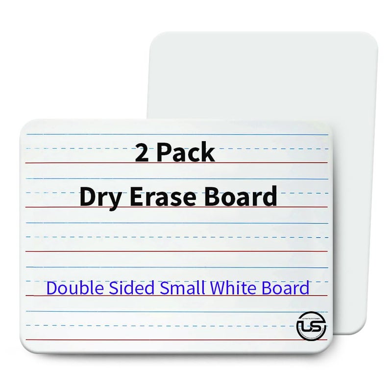 Ultimate Stationery Small White Board 9X12, Small Dry Erase Board 2 Pack Whiteboard Dry Erase Double Sided with Lines Mini Whiteboard, Lapboard Ideal for Homeschool, Office, Classroom White Boards for Kids - Image 1