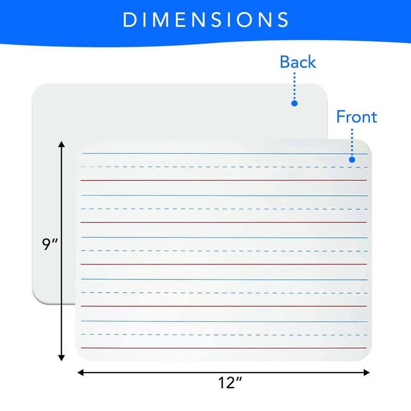 Ultimate Stationery Small White Board 9X12, Small Dry Erase Board 2 Pack Whiteboard Dry Erase Double Sided with Lines Mini Whiteboard, Lapboard Ideal for Homeschool, Office, Classroom White Boards for Kids - Image 2