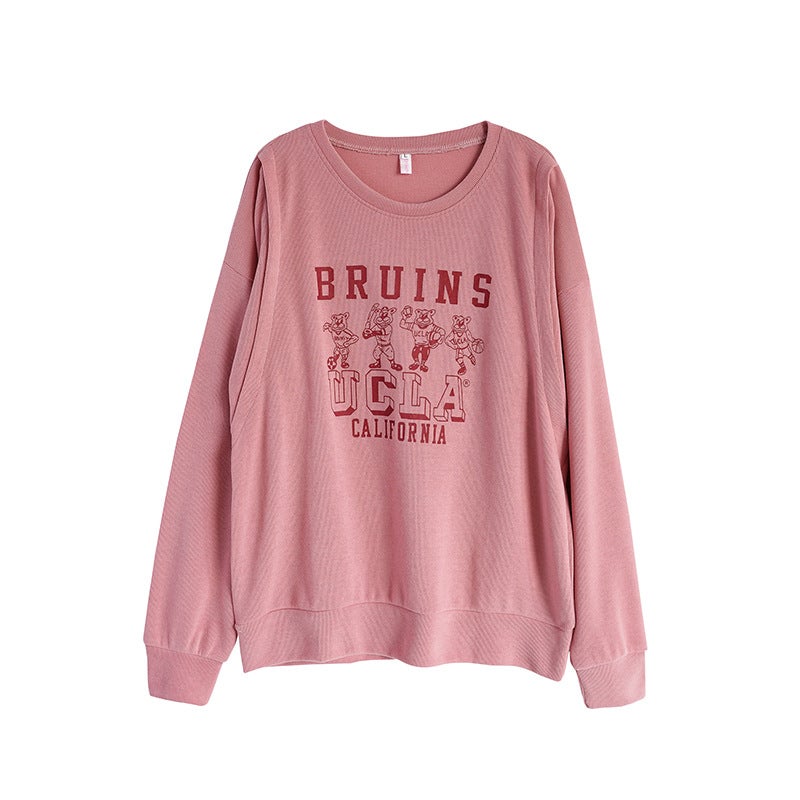 Spring Autumn Nursing Sweatshirt for Moms Pink - Image 5