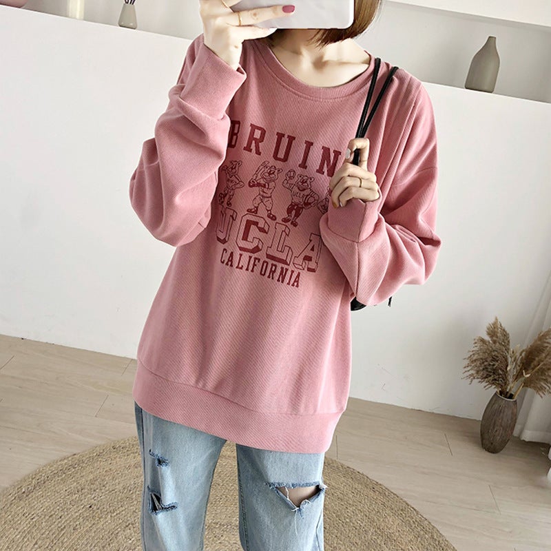 Spring Autumn Nursing Sweatshirt for Moms Pink - Image 4