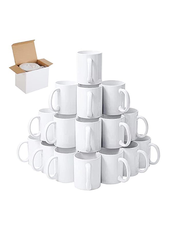 AKDC 400ML  Mugs Blank Plain White Large Handle Coffee Mug With Gift Boxes (Pack Of 36) - Image 1