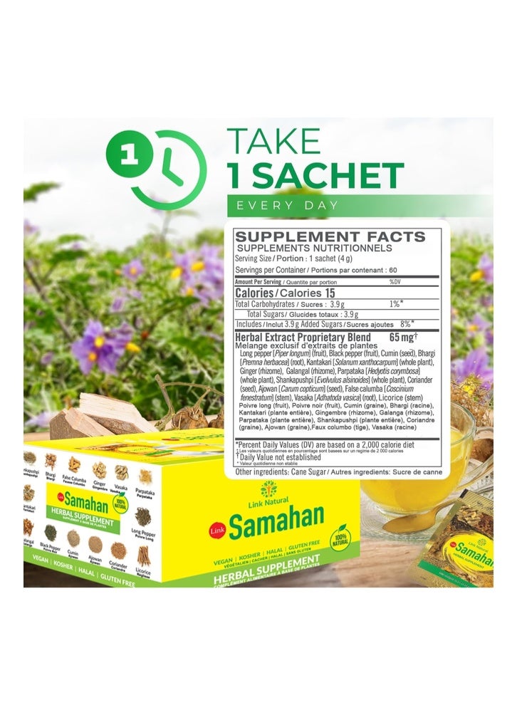 SAMAHAN Instant Ayurvedic Care Extract Of 14 Herbs (100 Sachets) - Image 3