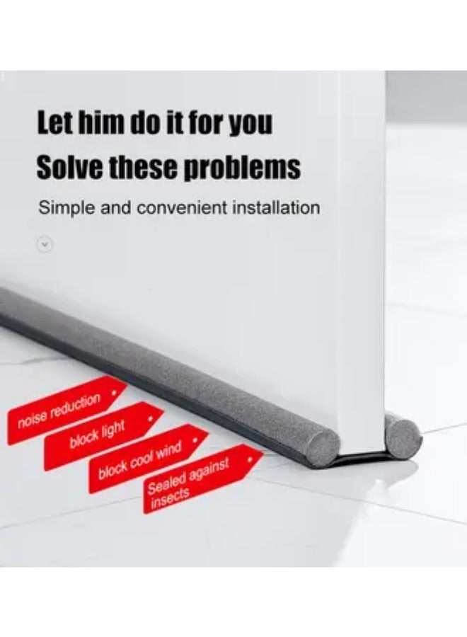 Door Draft Stopper, Sound Proof Weather Stripping Blocker 95cm Insulating Dust Proof Double Sided Adjustable Blocker (Color : Gray, Size : 1 pcs)  - Image 3