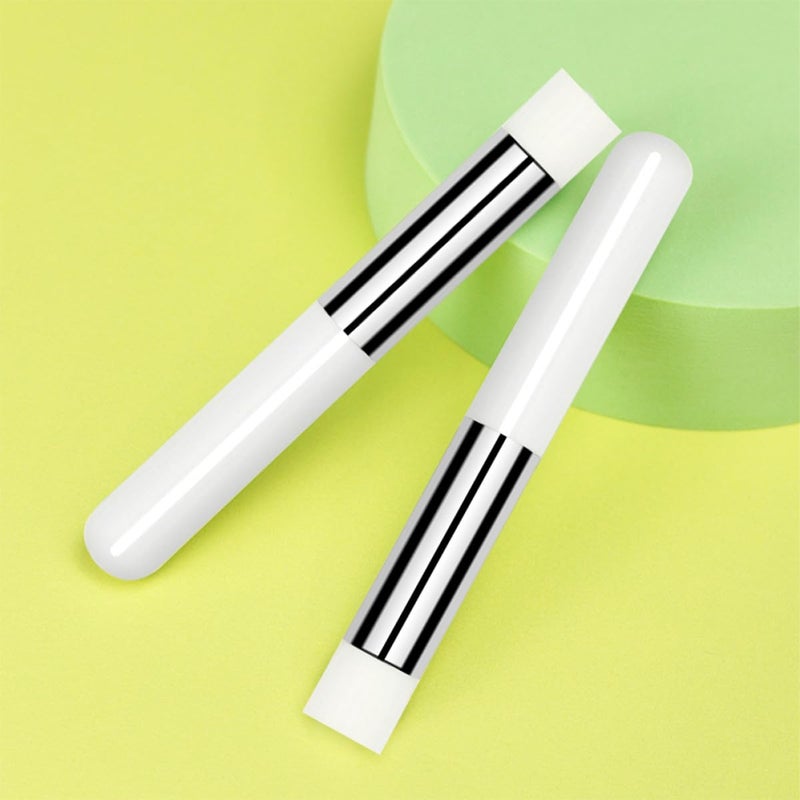 2pcs Mini Lip Brush and Lipstick Concealer Brush Set Rounded Head Smudge and Blending Tool for Precise Makeup Application for Women and Makeup Artists - Image 5