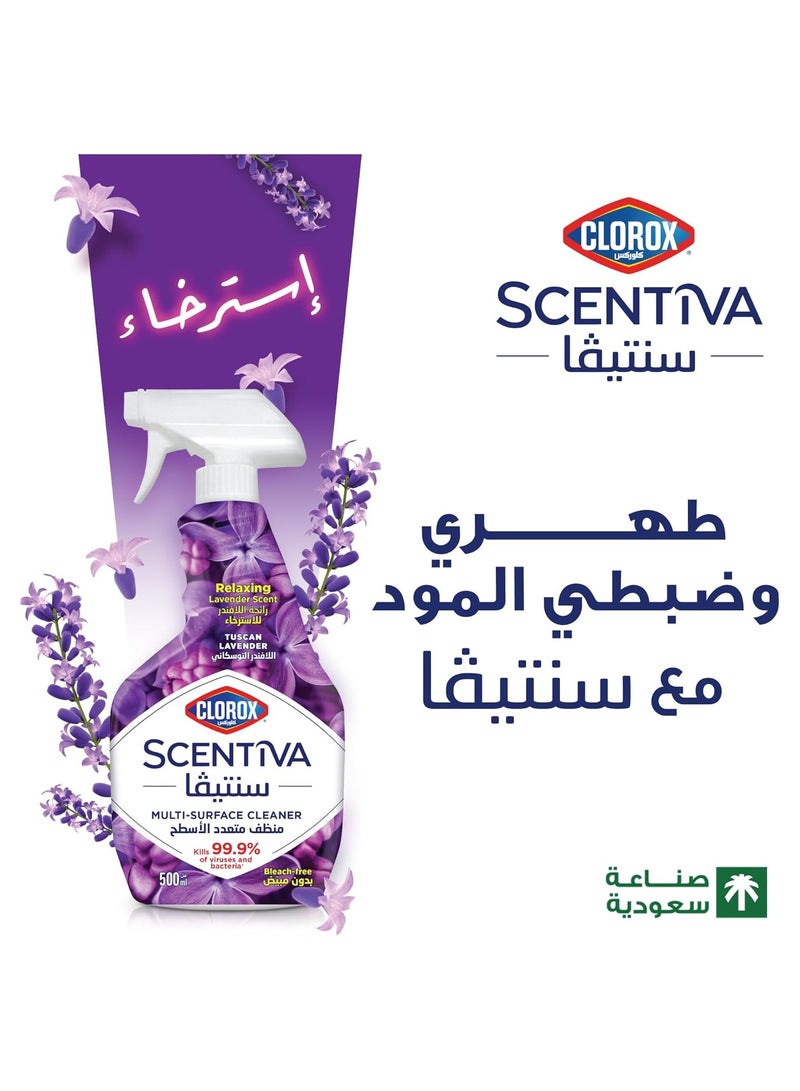 Clorox Scentiva Multi-Surface Cleaner, Relaxing Lavender Scent, Bleach Free, 500ml - Image 2