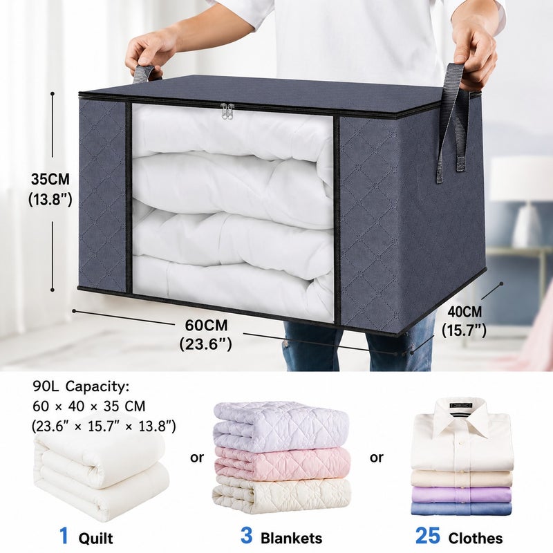 general 1-10pack，Non-Woven Fabric Bedding Storage Box Foldable Dust-Proof Moisture-Proof Organizer for  Clothes - Image 1