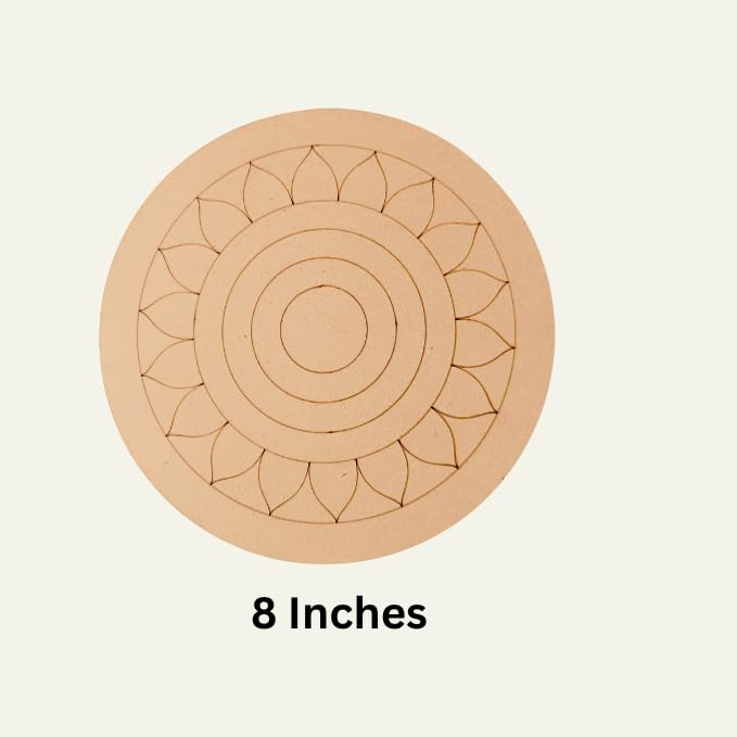 Decordial lippan Art Materials DIY kit with 2 premarked madhubani Mandala Designs MDF Board Decorative Mirrors Colours lippan Art kit for Kids Adults Wall Decoration for - Image 5