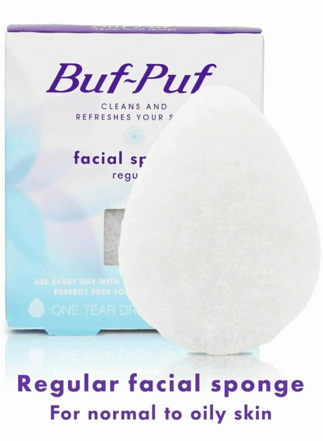 Buf-Puf Facial Sponge, Dermatologist Developed, Removes Deep Down Dirt & Makeup That Causes Breakouts and Blackheads, Reusable, Exfoliating, White, 2 Count - Image 2