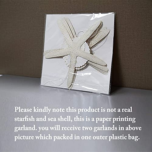 Decor365 White Finger Starfish Sea Shell Garland Ocean Coastal Nautical Party Decoration Starfish Cutouts Hanging Bunting Banner Under The Sea Mermaid Wish Birthday Beach Wedding Decor - Image 4