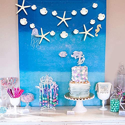 Decor365 White Finger Starfish Sea Shell Garland Ocean Coastal Nautical Party Decoration Starfish Cutouts Hanging Bunting Banner Under The Sea Mermaid Wish Birthday Beach Wedding Decor - Image 5