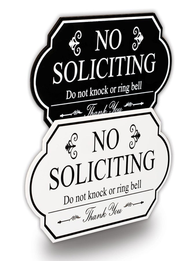 MAILAMCRAFT Pack 2PCS 6''x3.1'' ACRYLIC No Soliciting Sign For House Door – Please Do Not Knock Or Ring Doorbell Signs, Bold and Clear No Soliciting Sign for Door, Home Entry, Small Business, Office - Image 3
