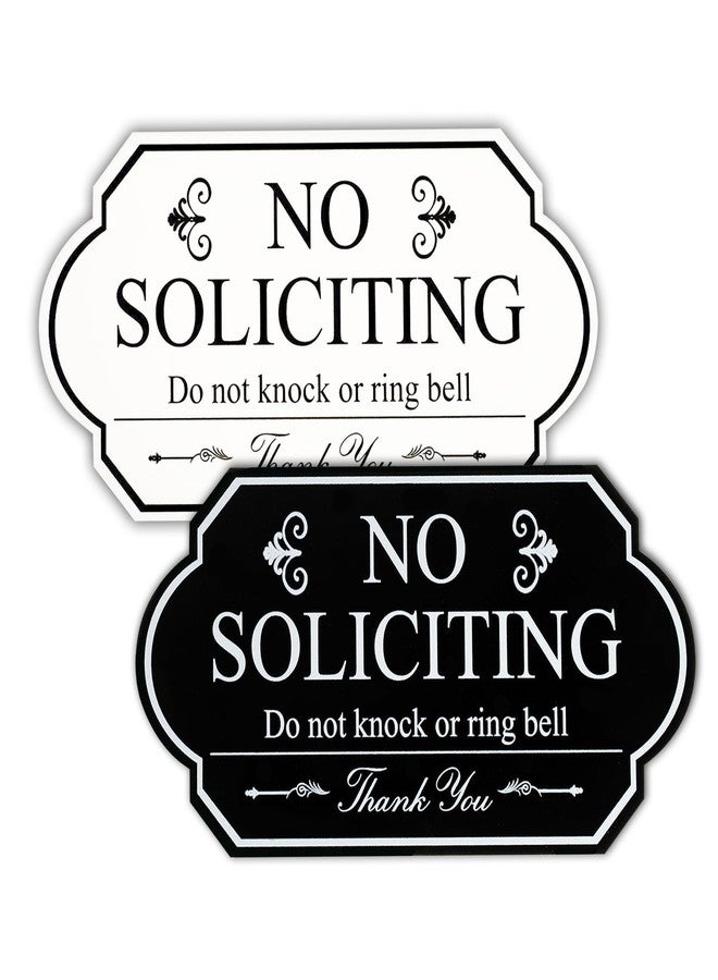 MAILAMCRAFT Pack 2PCS 6''x3.1'' ACRYLIC No Soliciting Sign For House Door – Please Do Not Knock Or Ring Doorbell Signs, Bold and Clear No Soliciting Sign for Door, Home Entry, Small Business, Office - Image 1