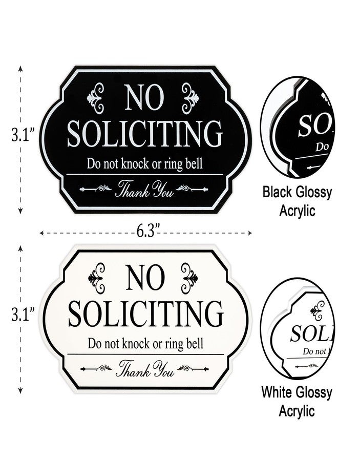 MAILAMCRAFT Pack 2PCS 6''x3.1'' ACRYLIC No Soliciting Sign For House Door – Please Do Not Knock Or Ring Doorbell Signs, Bold and Clear No Soliciting Sign for Door, Home Entry, Small Business, Office - Image 2