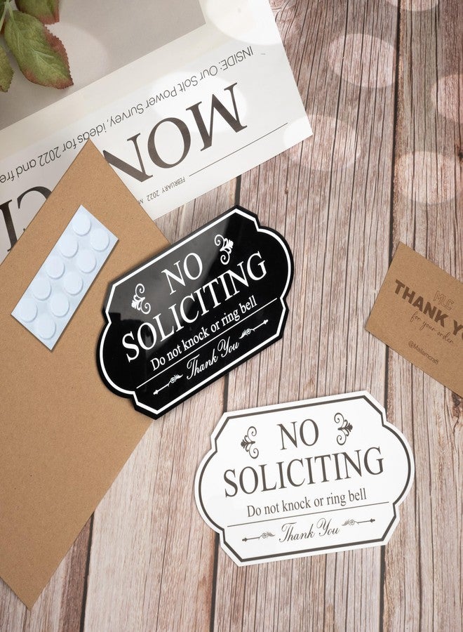 MAILAMCRAFT Pack 2PCS 6''x3.1'' ACRYLIC No Soliciting Sign For House Door – Please Do Not Knock Or Ring Doorbell Signs, Bold and Clear No Soliciting Sign for Door, Home Entry, Small Business, Office - Image 4
