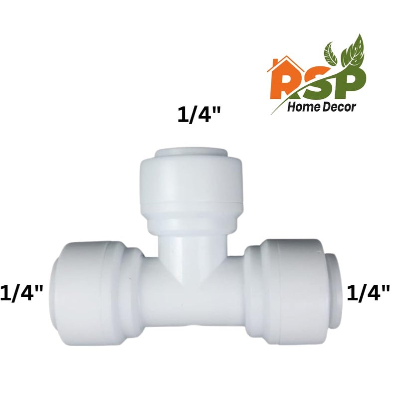 RSP HOME DECOR RO Tee Connector 14inch 6mm Push Fit to Connect Plastic Quick Fittings for water purification RO System 14 Tube ODX14 Tube ODX14 Tube OD 5 - Image 2