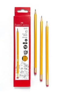 FC Blacklead Pencil Yellow 1112 w/Rub bx/12
